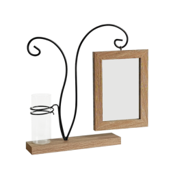 Cadre bois métal soliflore H27  | Deco-Delight.com
