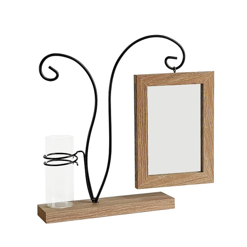 Cadre bois métal soliflore H27  | Deco-Delight.com