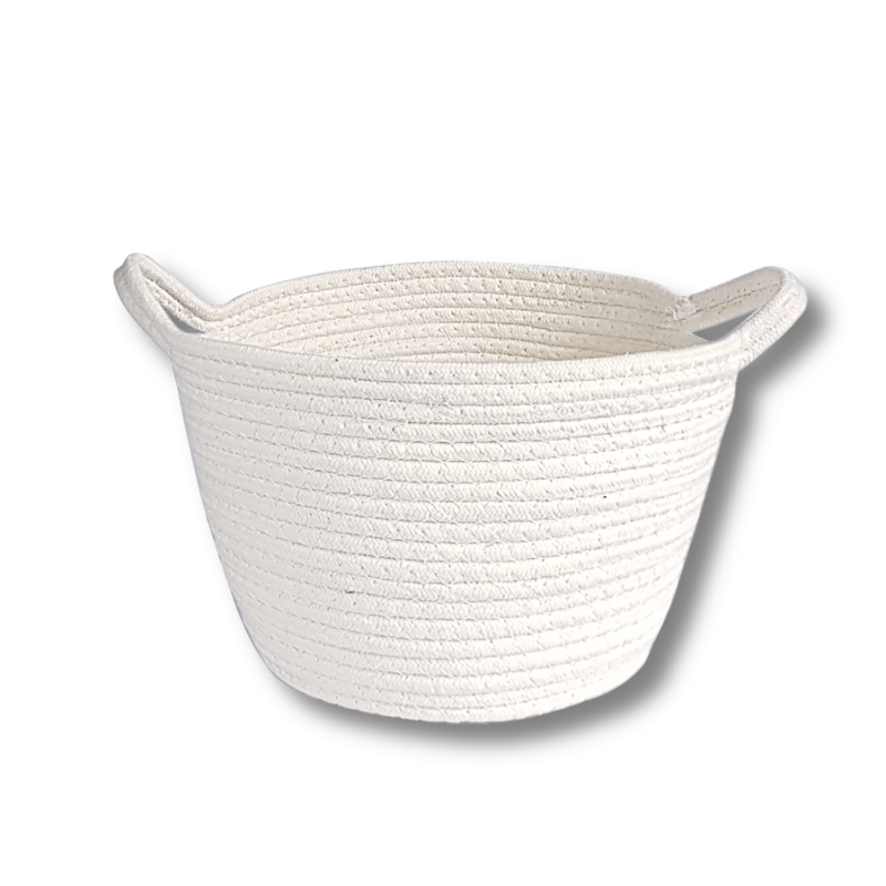 Corbeille rangement blanc cassé D28  | Deco-Delight.com