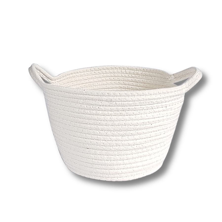 Corbeille rangement blanc cassé D28  | Deco-Delight.com