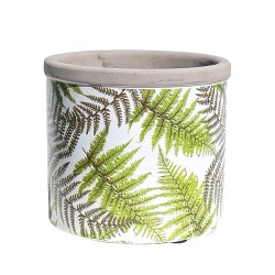 Pot en ciment motifs fougères déco  | Deco-Delight.com