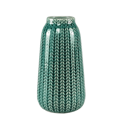 Vase céramique blanc motif épi H17 | Deco-Delight.com