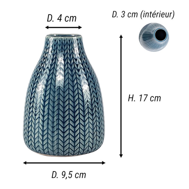 Vase céramique motif épi H13.5 cm | Deco-Delight.com