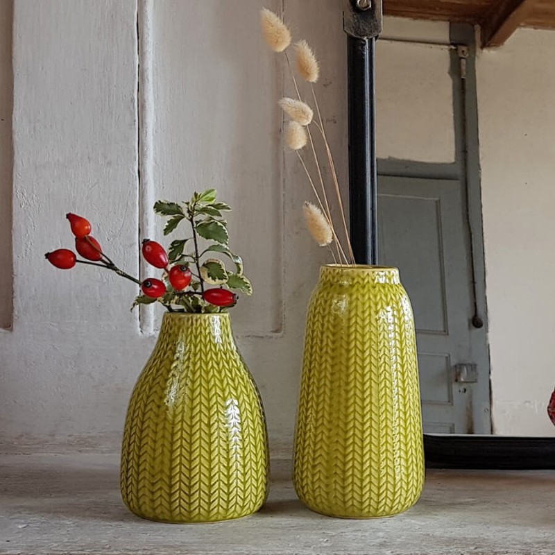 Vase céramique motif épi H13.5 cm | Deco-Delight.com