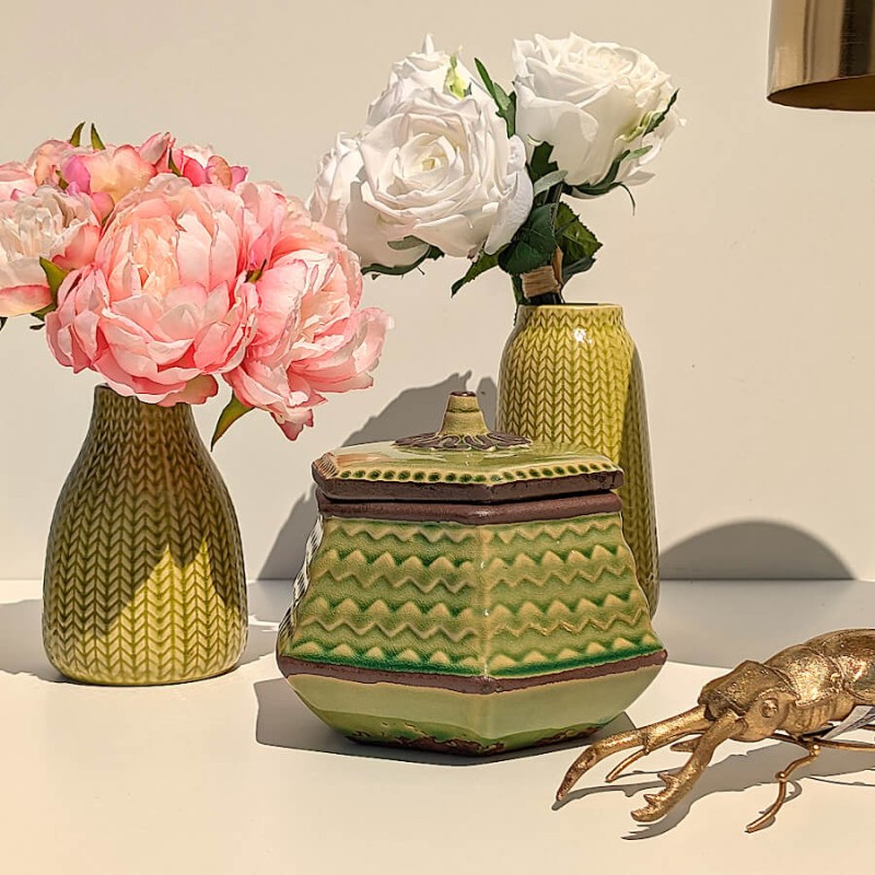 Vase céramique motif épi H13.5 cm | Deco-Delight.com