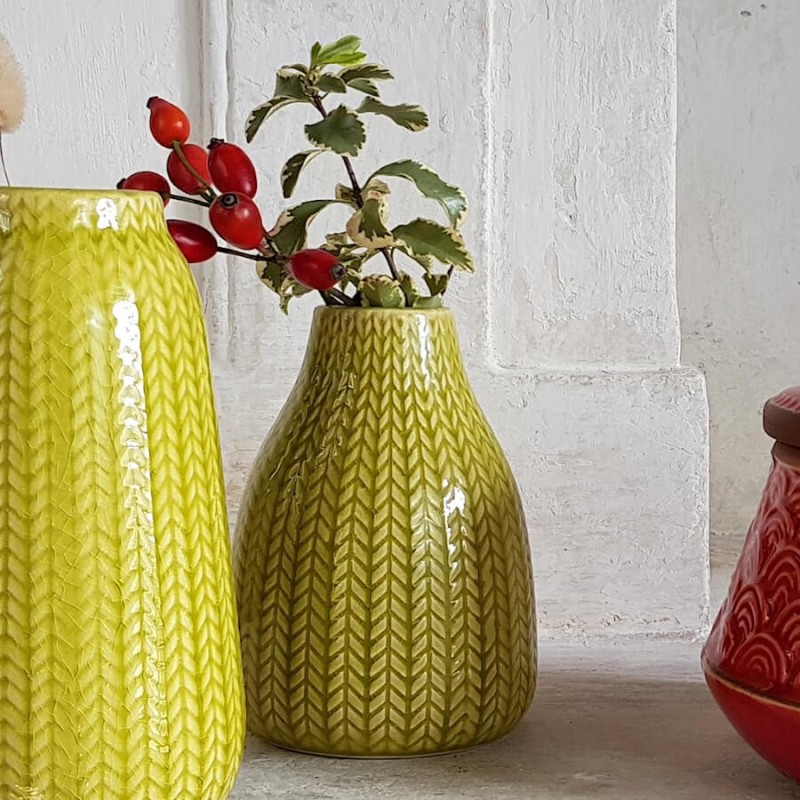 Vase céramique motif épi H13.5 cm | Deco-Delight.com
