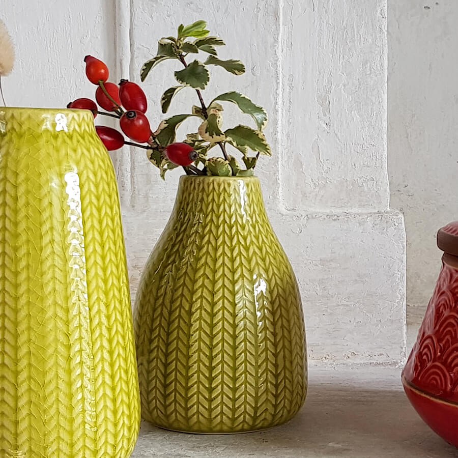 Vase céramique motif épi H13.5 cm | Deco-Delight.com