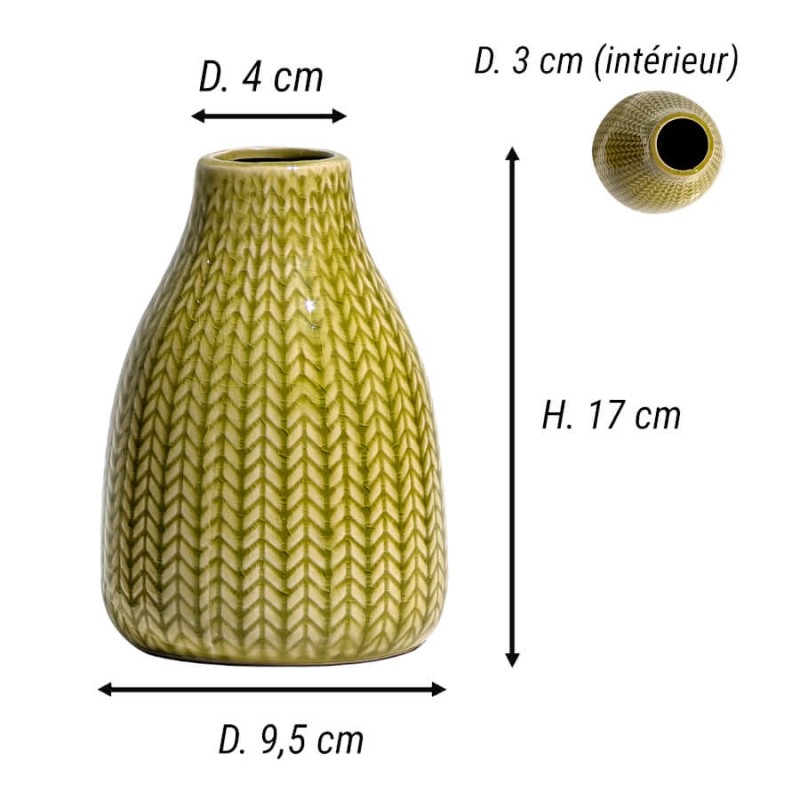Vase céramique motif épi H13.5 cm | Deco-Delight.com
