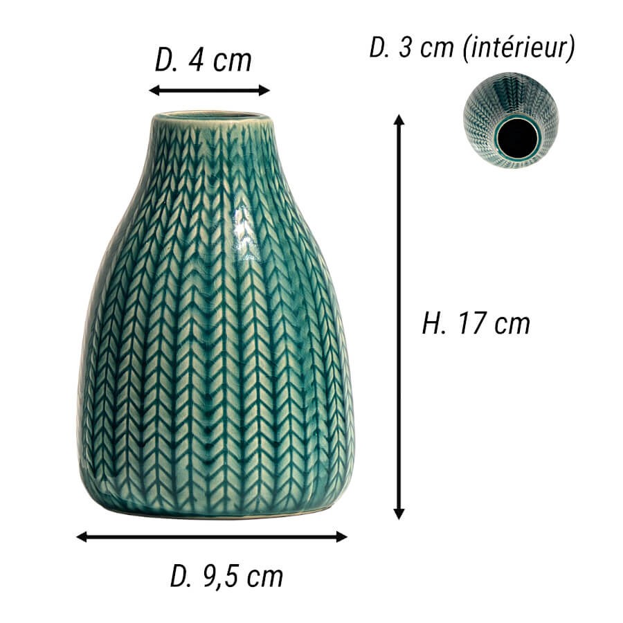 Vase céramique motif épi H13.5 cm | Deco-Delight.com