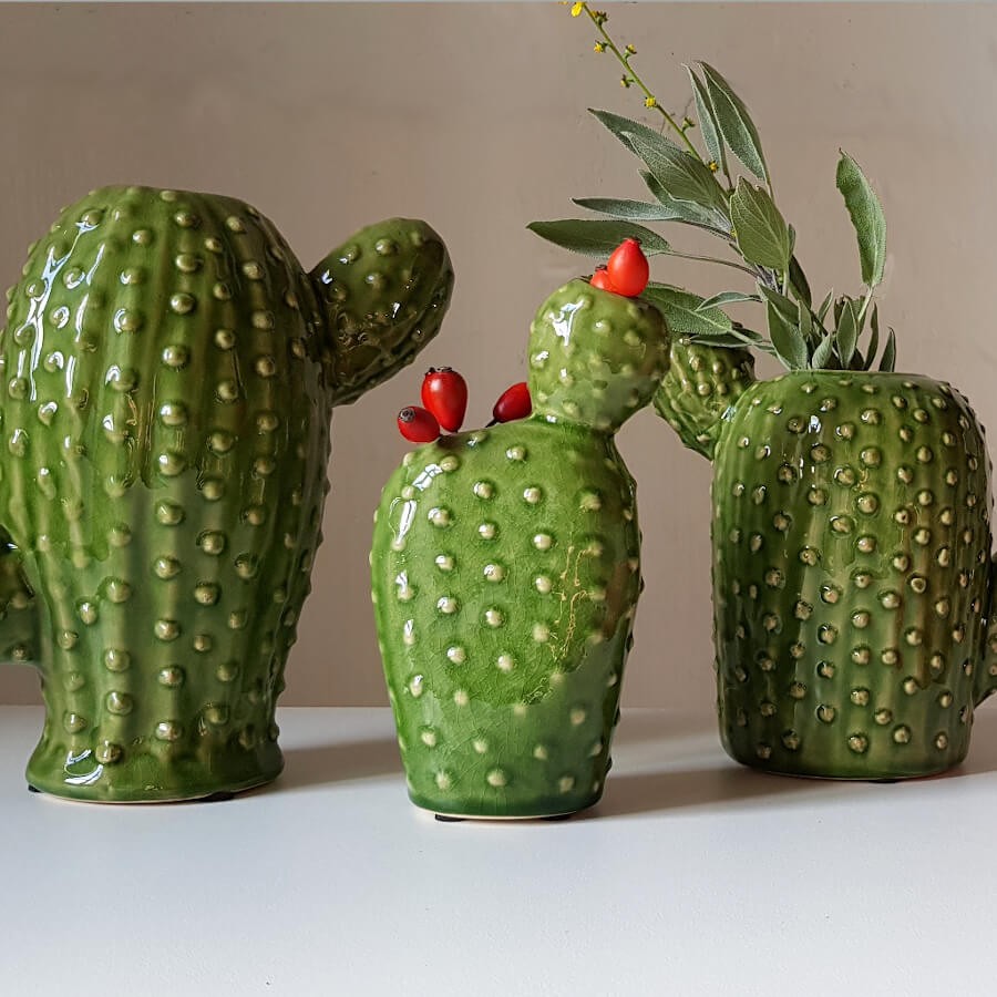 Vase cactus vert en céramique | Deco-Delight.com