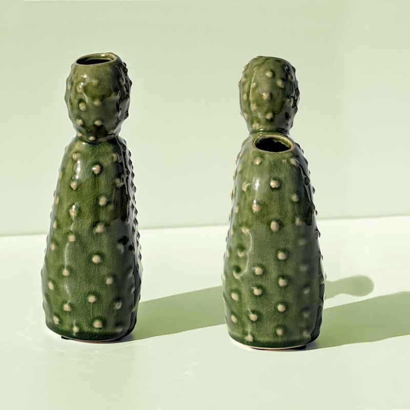 Vase cactus vert en céramique | Deco-Delight.com