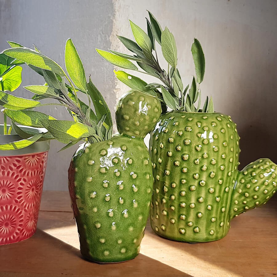 Vase cactus vert en céramique | Deco-Delight.com