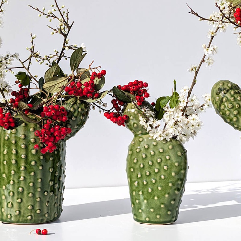 Vase cactus vert en céramique | Deco-Delight.com