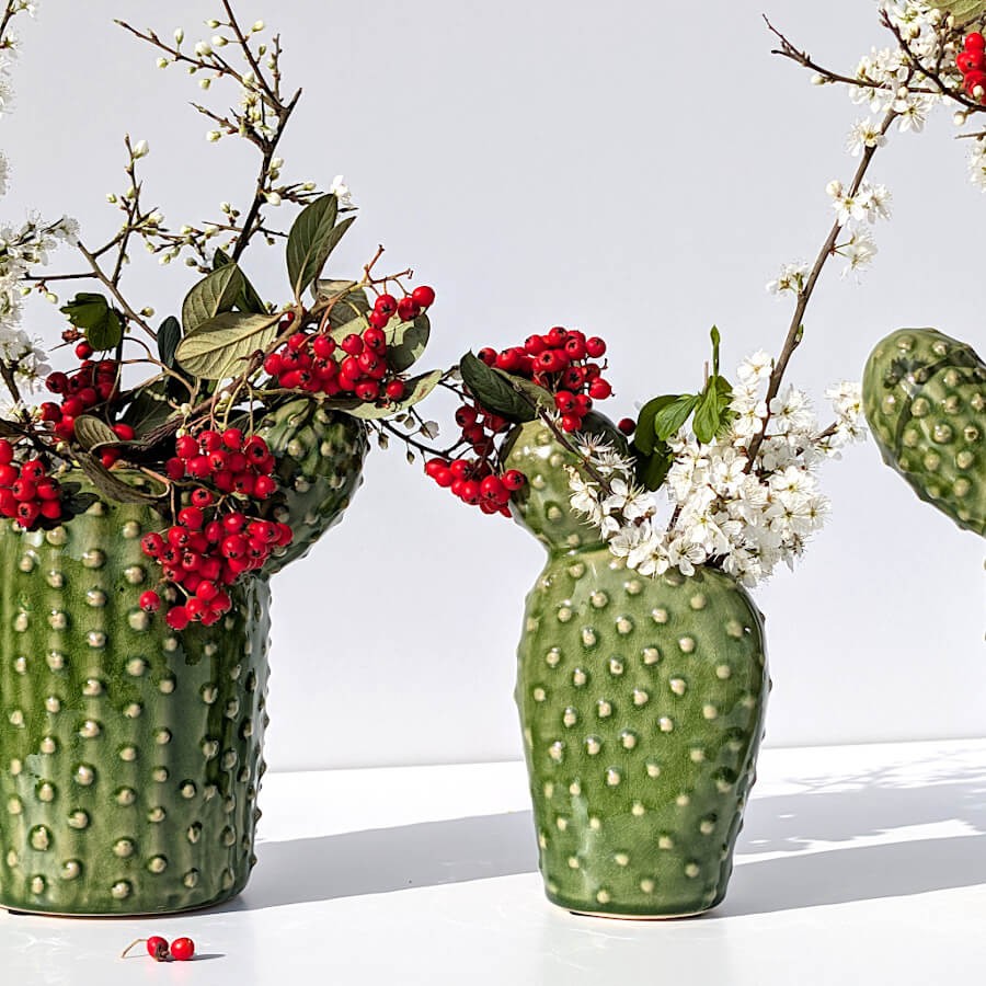 Vase cactus vert en céramique | Deco-Delight.com