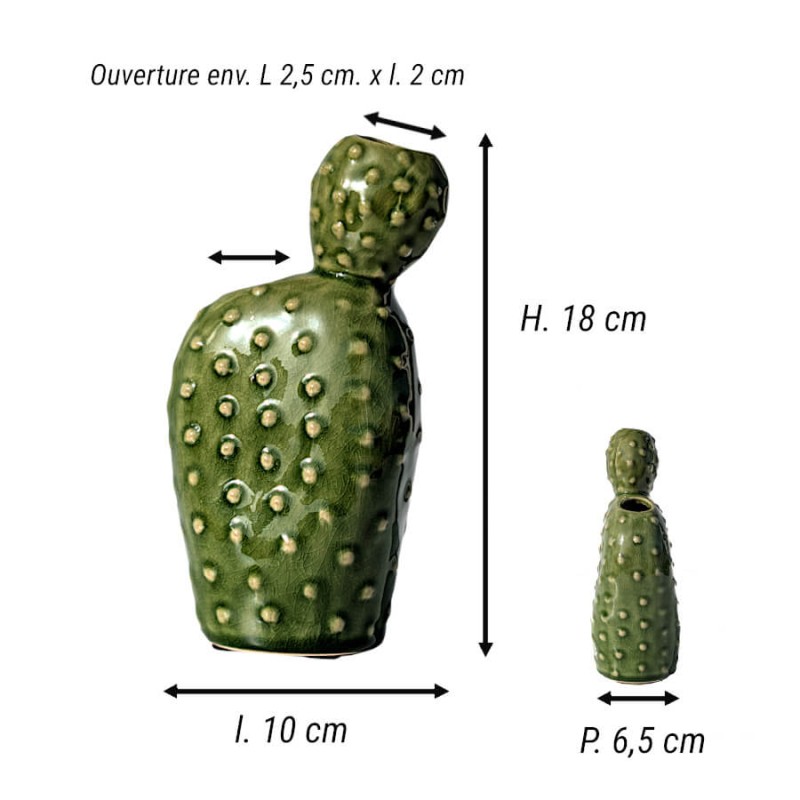 Vase cactus vert en céramique | Deco-Delight.com