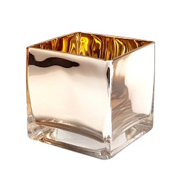 Photophore carré transparent en verre  | Deco-Delight.com