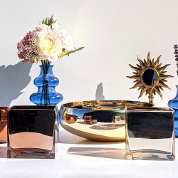 Photophore carré transparent en verre  | Deco-Delight.com