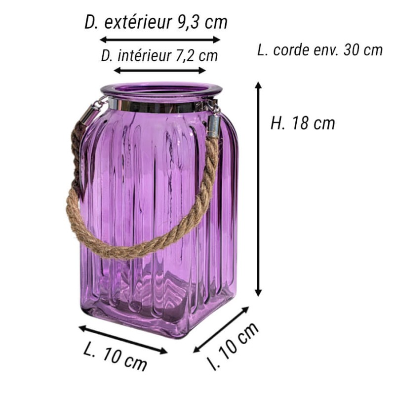 Fiche technique : Schéma des dimensions : Hauteur 18 cm, Largeur 10 cm, Diamètre extérieur 9,3 cm.