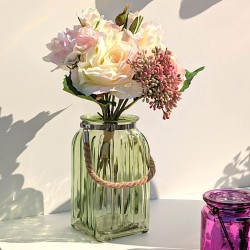 Lanterne en verre teinté et corde  | Deco-Delight.com