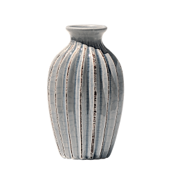 Vase plissé en céramique blanc H15  | Deco-Delight.com