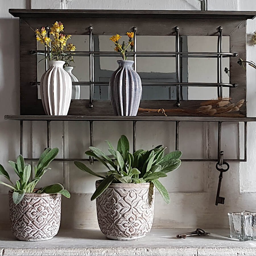 Vase plissé en céramique blanc H15  | Deco-Delight.com