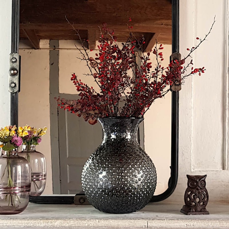 Bougeoir hibou en fonte brun foncé  | Deco-Delight.com