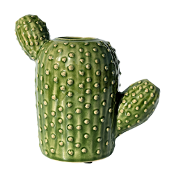 L'image de couverture montre le vase en céramique verte en forme de cactus H19 cm Deco Delight.