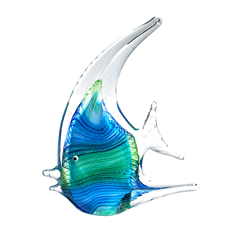 Image de Couverture : Figurine poisson en verre soufflé bleu et turquoise H22 cm de la sélection Deco Delight.