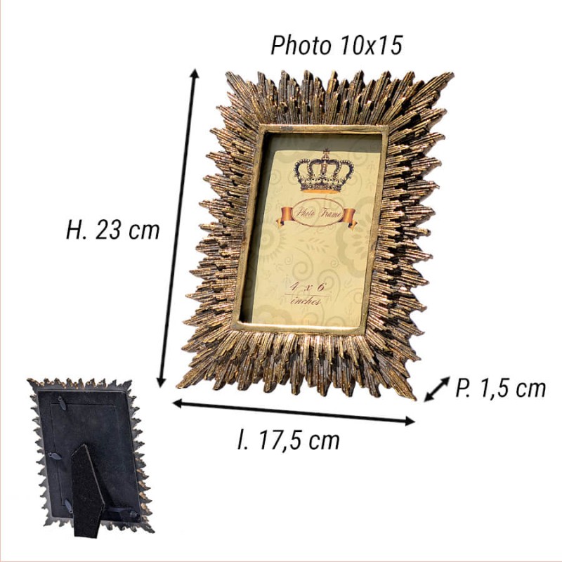 Cadre Photo Baroque Doré Patiné Pour Photo 10x15 cm | Deco-Delight