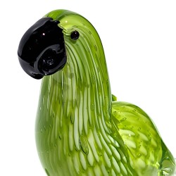 Perroquet vert en verre soufflé H19.5 cm | Deco-Delight.com