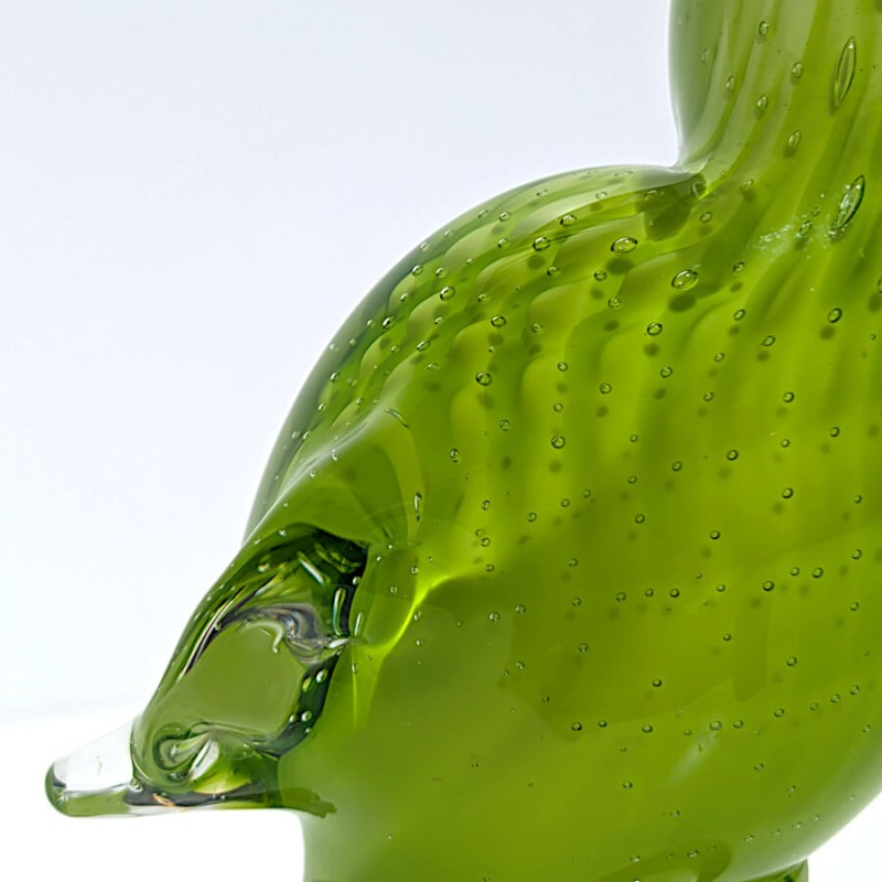 Perroquet vert en verre soufflé H19.5 cm | Deco-Delight.com