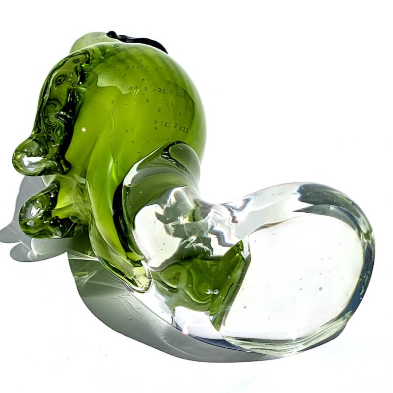 Perroquet vert en verre soufflé H19.5 cm | Deco-Delight.com