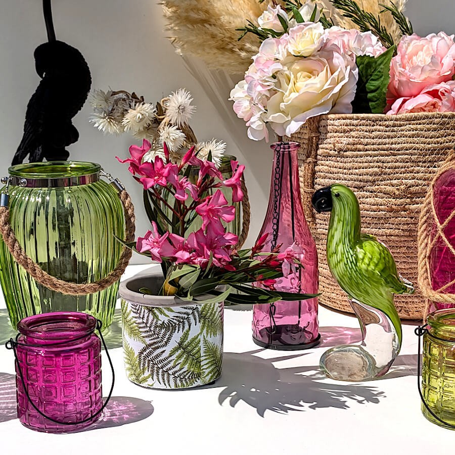 Perroquet vert en verre soufflé H19.5 cm | Deco-Delight.com