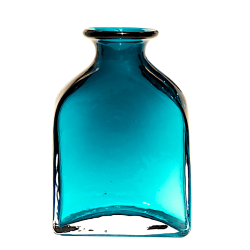 Vase flacon en verre bleu intense  | Deco-Delight.com