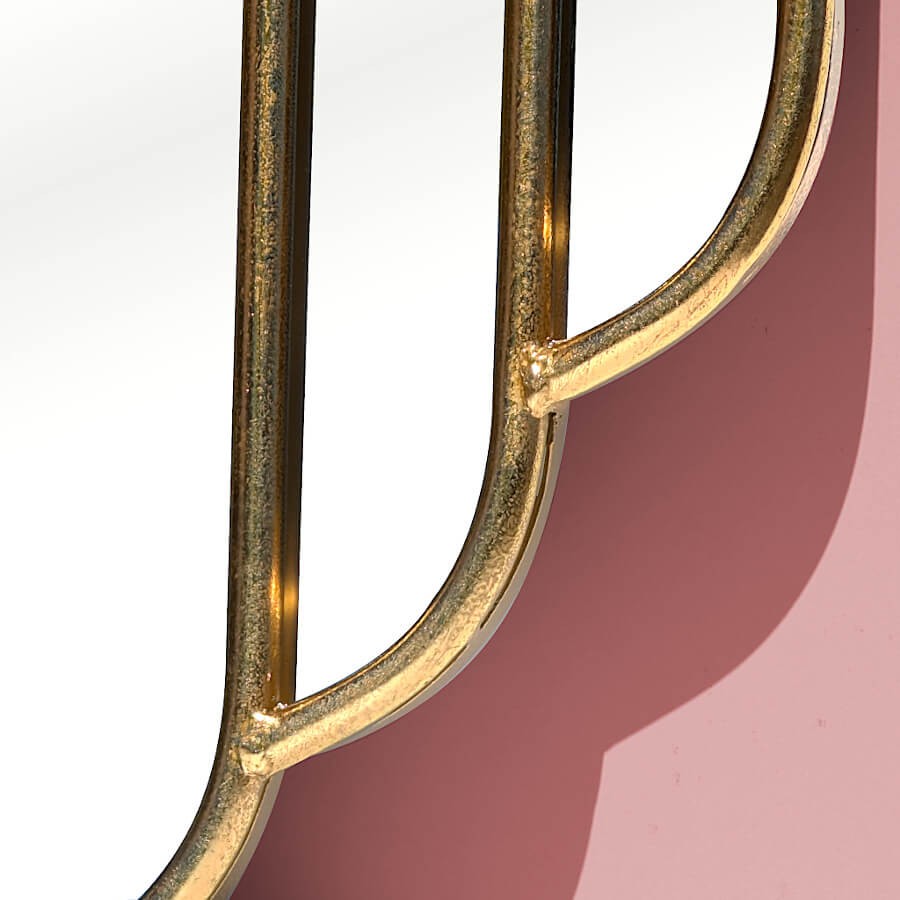 Grand Miroir Art Déco Doré à Degrés Cascade 90x63,5cm | Deco-Delight